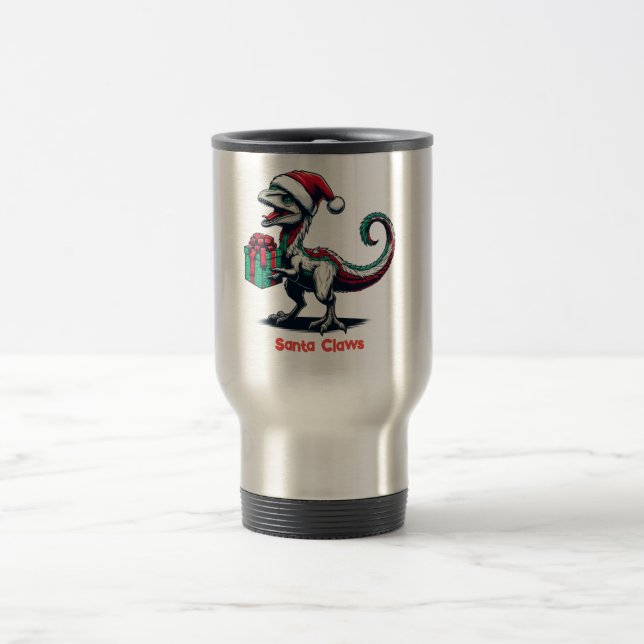 Caneca Térmica Raptor de chapéu de Natal (Centro)