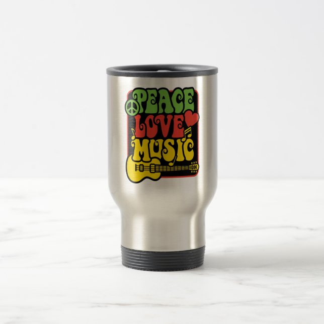 Caneca Térmica Rasta Peace Love Music (Centro)