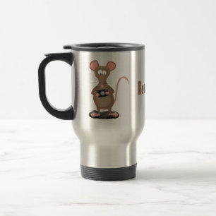 Caneca Térmica Rato engraçado com ilustração de desenho animado c