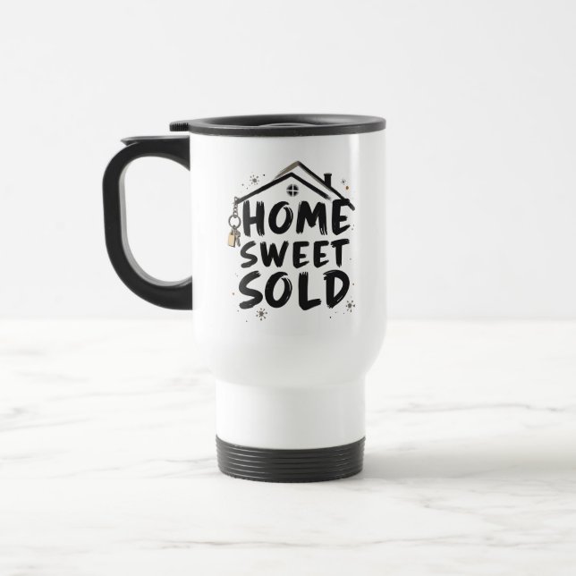 Caneca Térmica Realtor Home Sweet Vendeu Agente Imobiliário Broke (Esquerda)