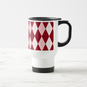 Caneca Térmica Red Argyle Crimson Cor-de-rosa Pequeno Forma de Di