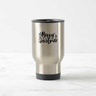 Caneca Térmica Red Black and White Simple Christmas