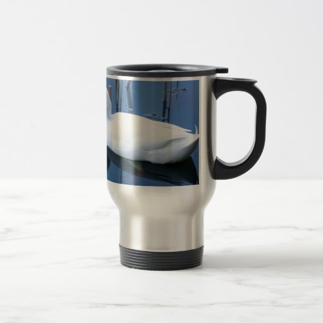 Caneca Térmica Reflexão do Pato Branco Dormindo (Direita)