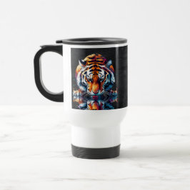 Caneca Térmica Reflexo do Tigre Bebendo Água