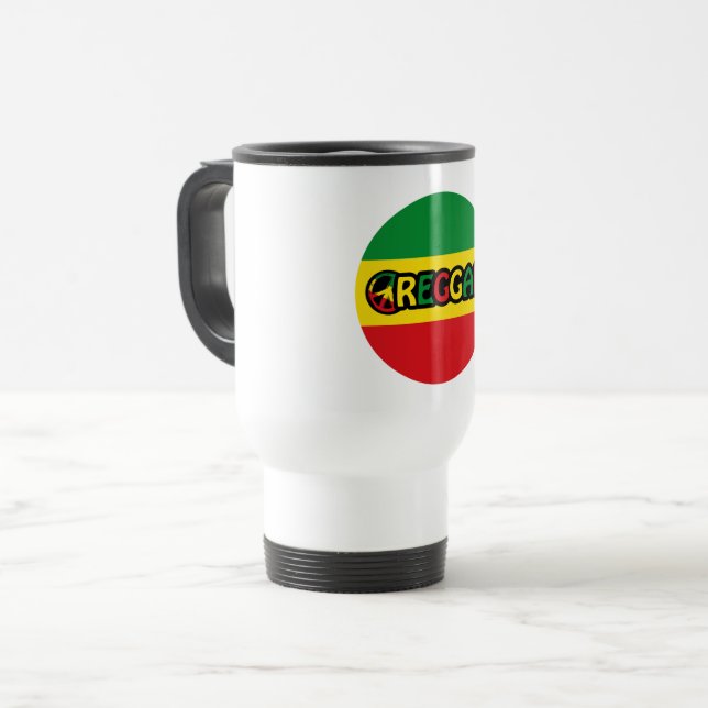 Caneca Térmica Reggae design com cores de sinalizador reggae (Frente Esquerda)