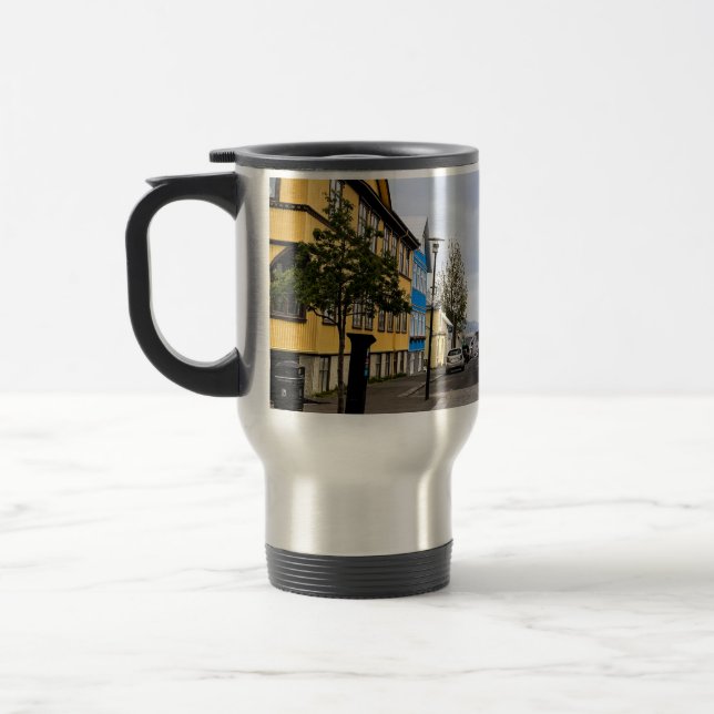 Caneca Térmica Reiquiavique Islândia Capital Street Foto (Esquerda)