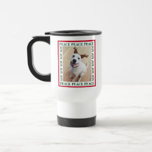 Caneca Térmica Rena Cute Branca Paz e Alegria Natal