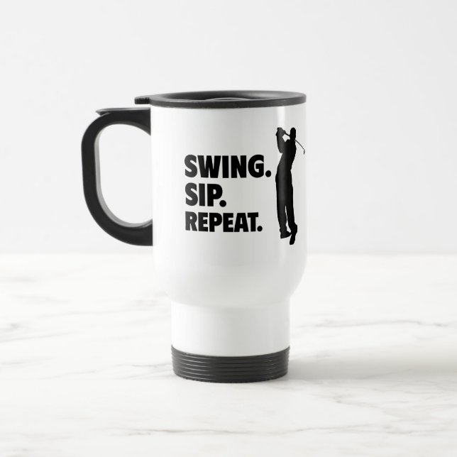 Caneca Térmica Repetir Sip Swing de Golf Personalizado (Esquerda)