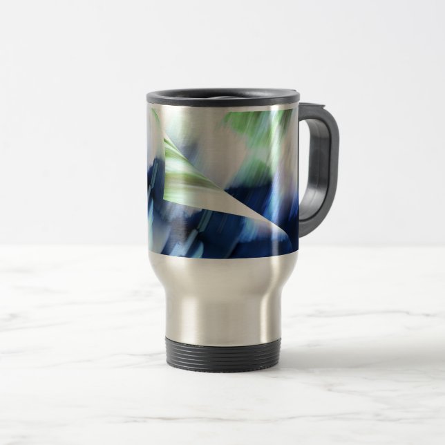 Caneca Térmica Reproduzindo com cores (Frente Esquerda)