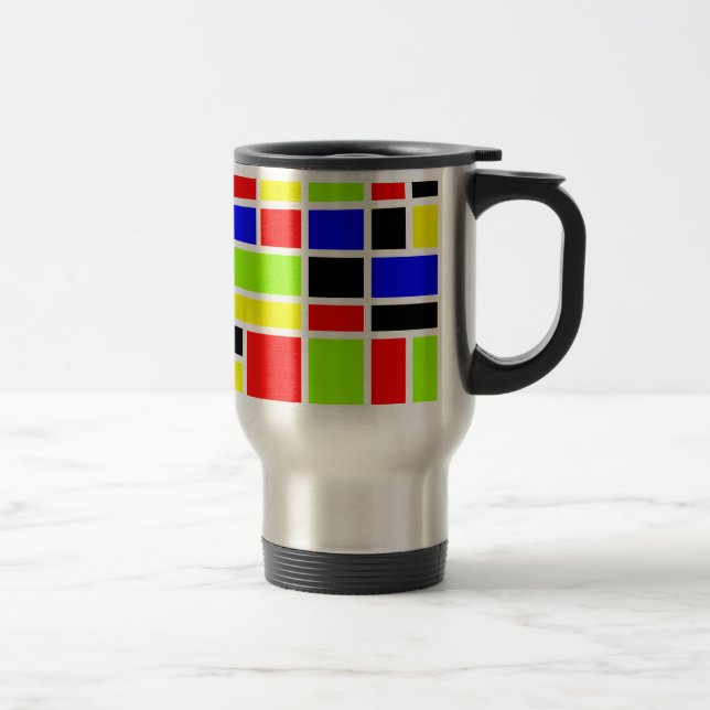 Caneca Térmica Retângulos Coloridos 01 - Personalizados (Direita)