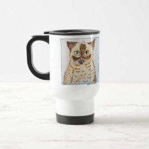 Caneca Térmica Retrato Colorido e Excêntrico de Gato