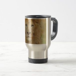 Caneca Térmica Retrato de Aquarela Lion Afro