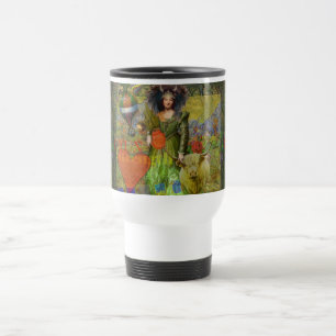 Caneca Térmica Retrato de mulher clássica Touro Vintage Arte Góti