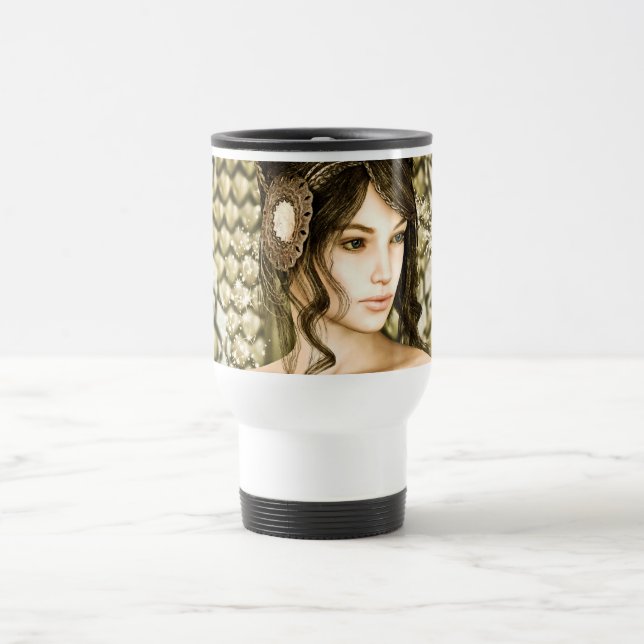 Caneca Térmica Retrato de Princesa de Conto de Fadas Encantado (Centro)