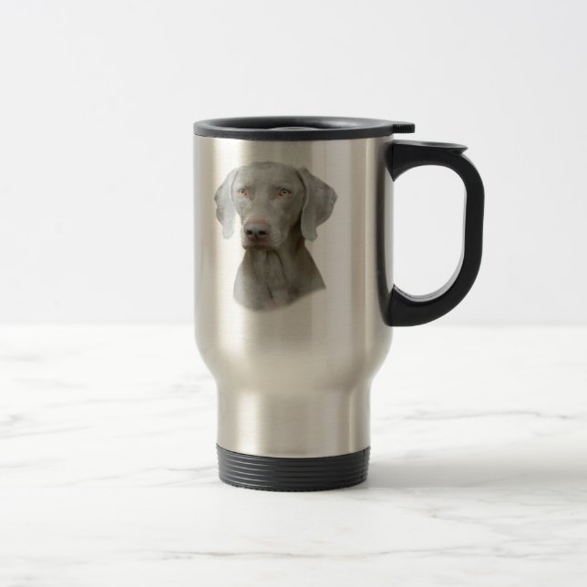 Caneca Térmica Retrato de Weimaraner de um cão (Direita)