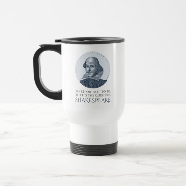 Caneca Térmica Retrato Shakespeare para ser ou não ser citado (Esquerda)