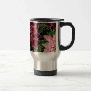 Caneca Térmica Retro 50s Poinsettia Burgundy Rosa