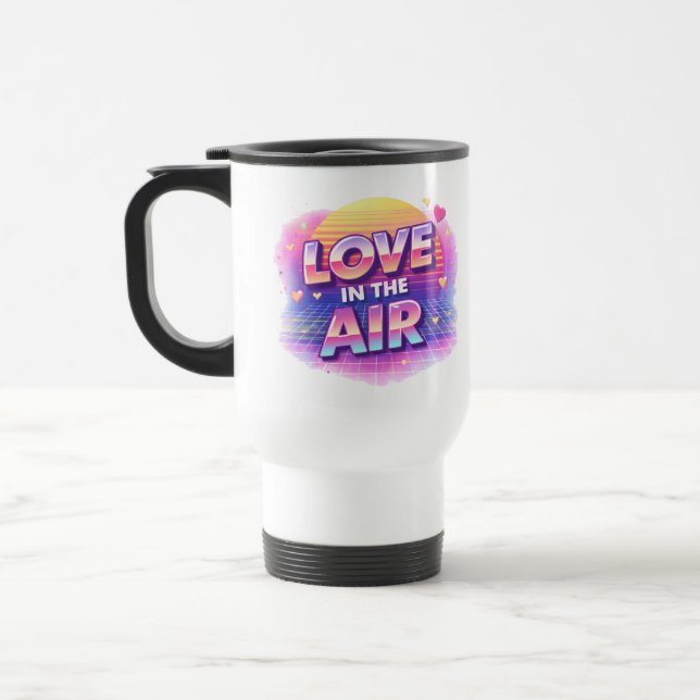 Caneca Térmica  Retro 80's Love In The Air Valentine Lover Candle (Esquerda)