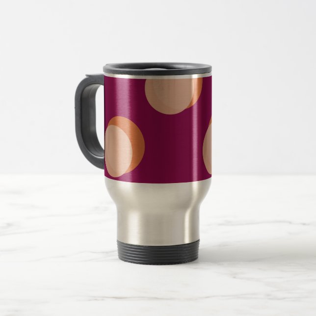 Caneca Térmica Retro Circles and Shadows Bold Pattern Purple (Frente Esquerda)
