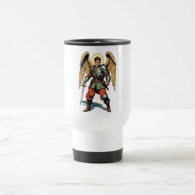 Caneca Térmica Retro Comic Style St Michael Travel Mug (Centro)