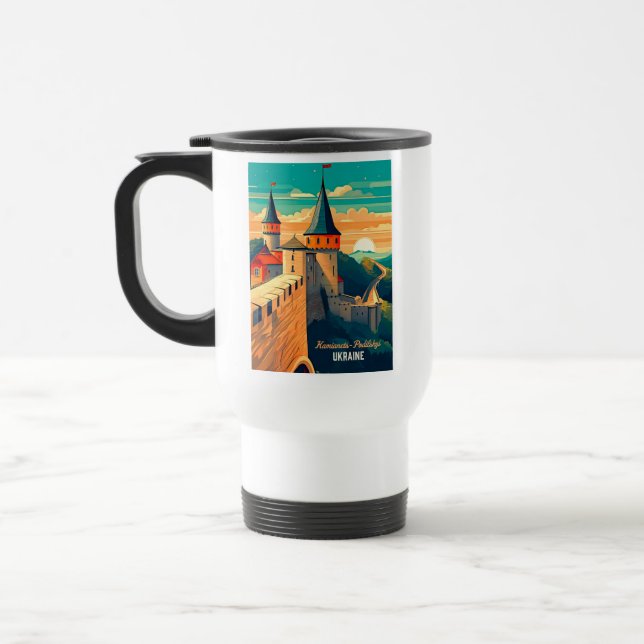 Caneca Térmica Retro Ukraine Castle Sunrise Wanderlust (Esquerda)