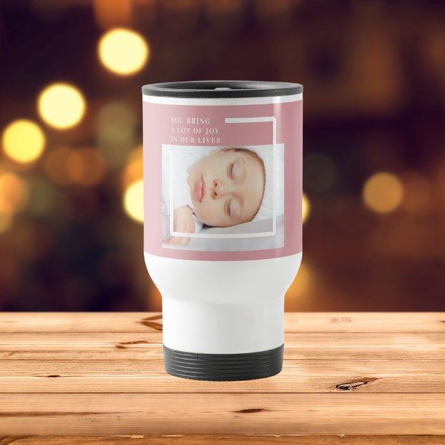Caneca Térmica Rico - Foto do bebê em forma de beleza | Rosa e Br (Criador carregado)