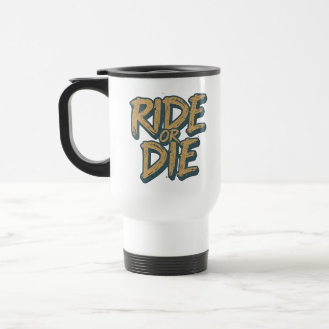 Caneca Térmica Ride Or Die Skater Skeleton -Skateboarding Graphic (Esquerda)