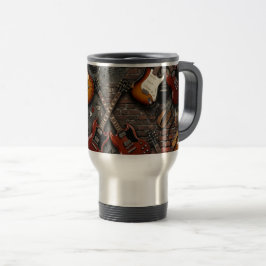 Caneca Térmica Riffs Clássicos: Guitarra Elétrica Vintage