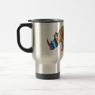 Caneca Térmica Rinocerontes em Zebra Psicodélica