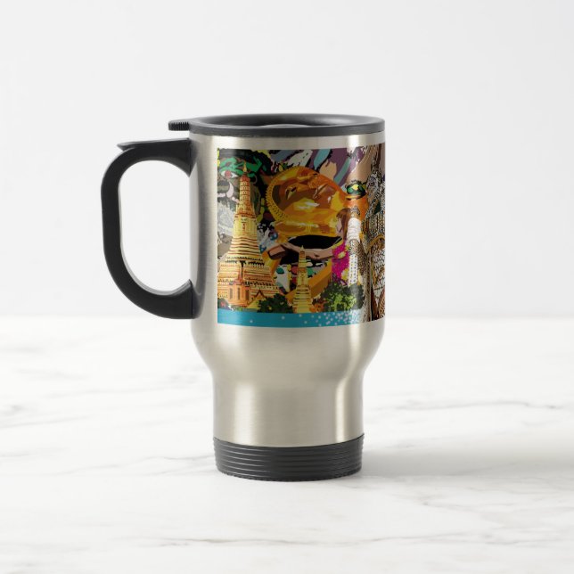 Caneca Térmica rio chao praya, cultura tailandesa, na tailândia (Esquerda)
