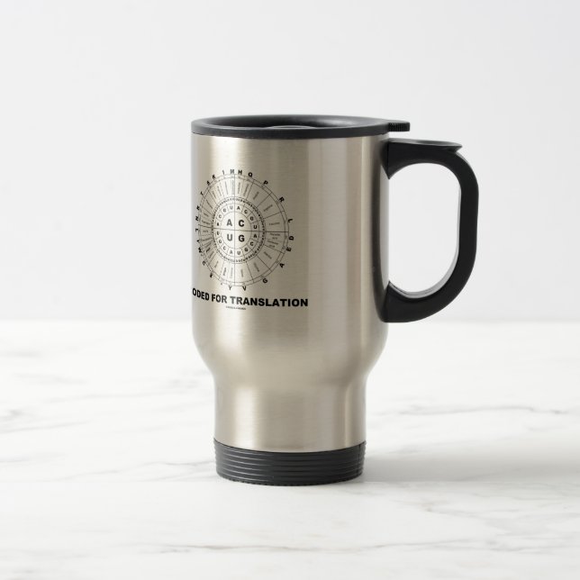 Caneca Térmica RNA Codon Wheel Codificado Para Tradução Humor Gee (Direita)