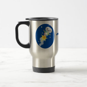 Caneca Térmica Robô bonito voando em ilustração de desenho animad