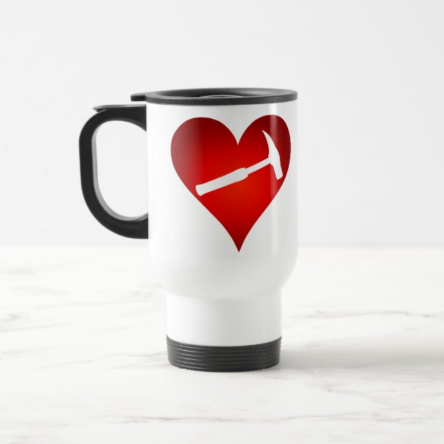 Caneca Térmica Rock My World: Rock Hammer Heart (Esquerda)