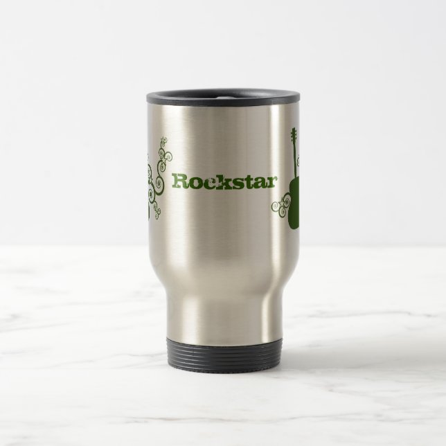 Caneca Térmica Rockstar Guitar Mug, Verde (Centro)