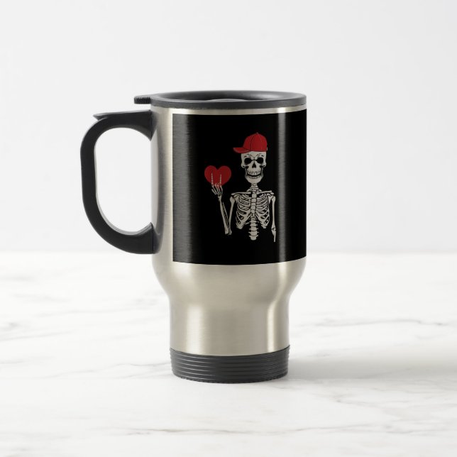 Caneca Térmica Roll Skeleton Mãos Cabeça Dia de os namorados (Esquerda)