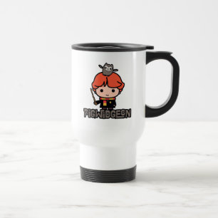 Caneca Térmica Ron Weasley e Pigwidgeon em desenho animado