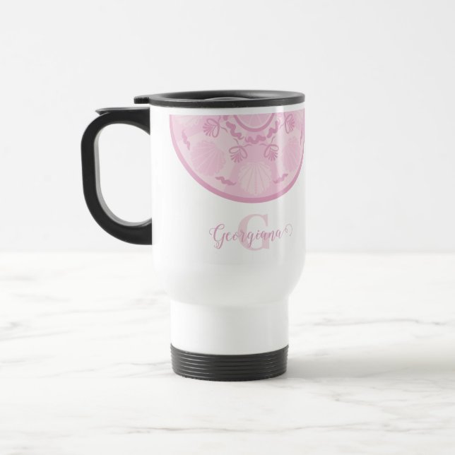 Caneca Térmica Rosa Dusky Personalizado Grande Milênio Mandala (Esquerda)