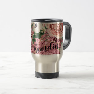 Caneca Térmica Rosa Geométrico de 15 onças de café