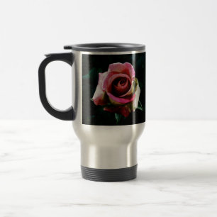 Caneca Térmica Rosa Pintada a Óleo