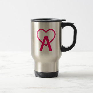 Caneca Térmica Rosa quente A~Heart de aço inoxidável