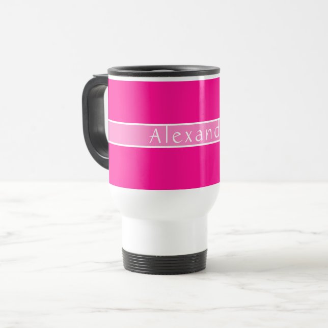 Caneca Térmica Rosa quente personalizado (Frente Esquerda)