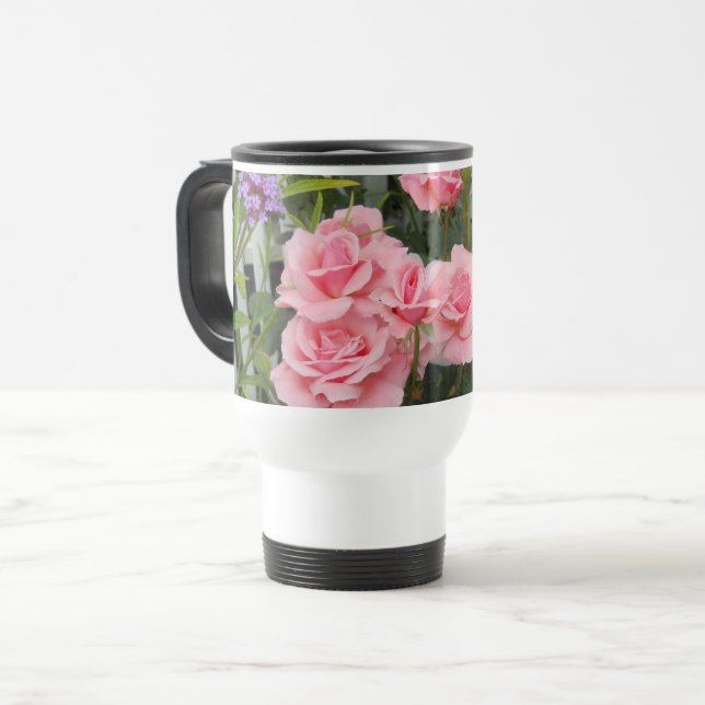 Caneca Térmica Rosa Rosa  (Frente Esquerda)