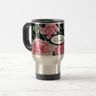 Caneca Térmica Rosa Rosas Florais Vintage Garden Mulheres de Pret