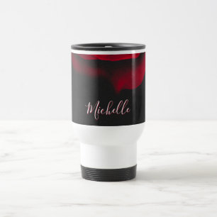 Caneca Térmica Rosa vermelha monográfica personalizada fotografia