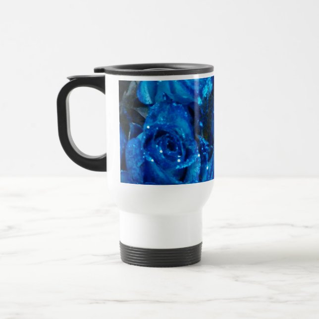 Caneca Térmica Rosas de Glamor Azul com Amor Romântico (Esquerda)