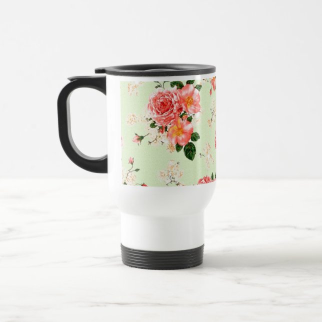 Caneca Térmica Rosas florais (Esquerda)