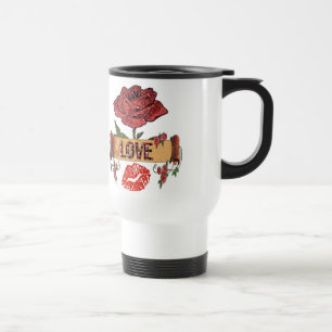 Caneca Térmica Rosas Rockabilly RAB, Amor & Batom