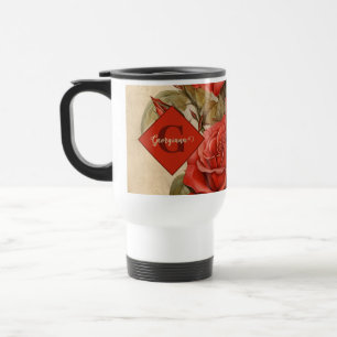 Caneca Térmica Rosas vermelhas Florais Personalizadas Vintage Wat
