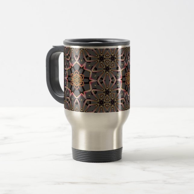 Caneca Térmica Roseta Dourada (Frente Esquerda)