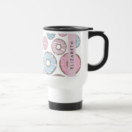 Caneca Térmica Rosquinhas rosa, Rosquinhas azuis, borrifadas, seu